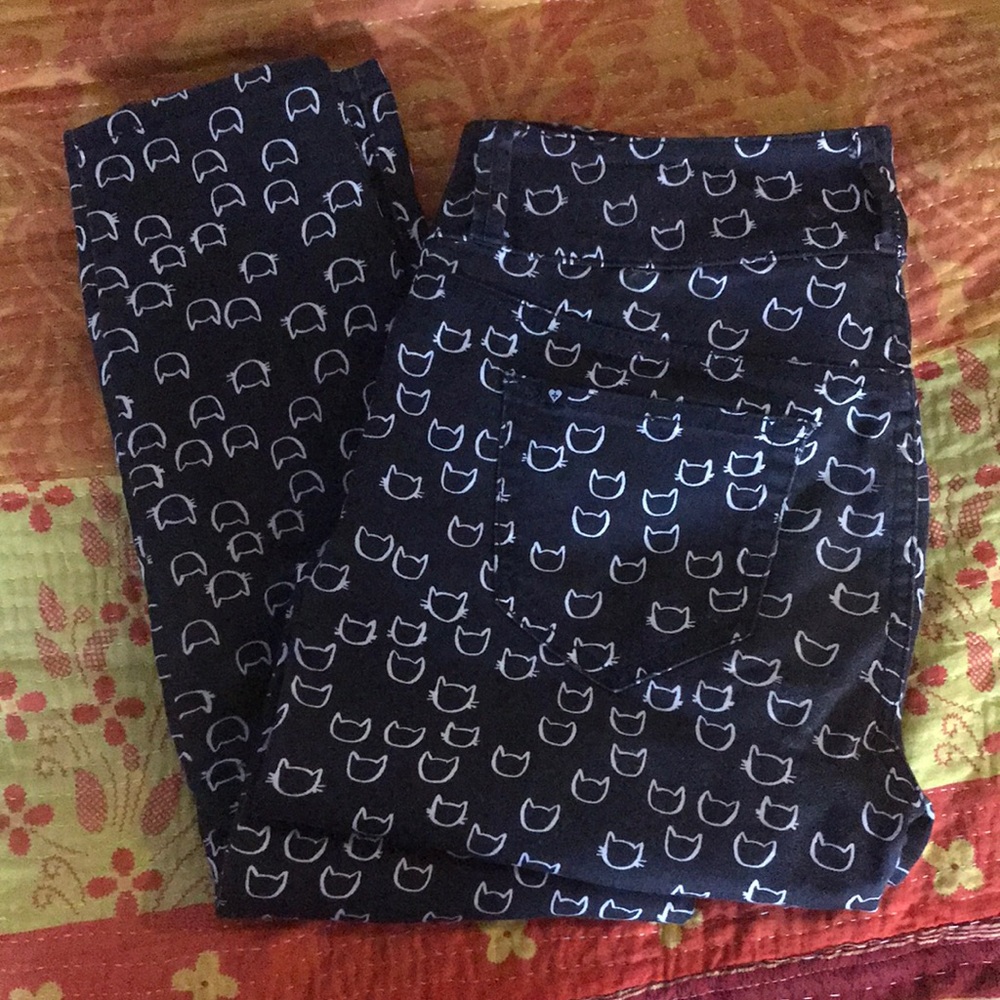 Blackheart Super Skinny Cat Pattern Jeans